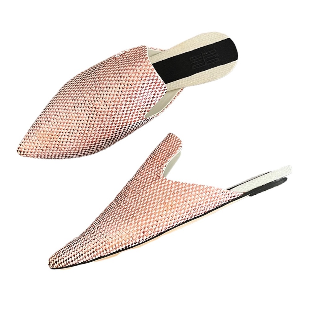 NEW Sanayi 313 Bozza Metallic Canvas Flat Mule size 39 Copper